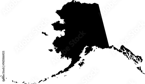 State of Alaska Silhouette Outline Graphic Design with Transparent Background	