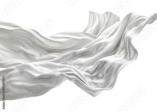 PNG Flowing white silk fabric texture