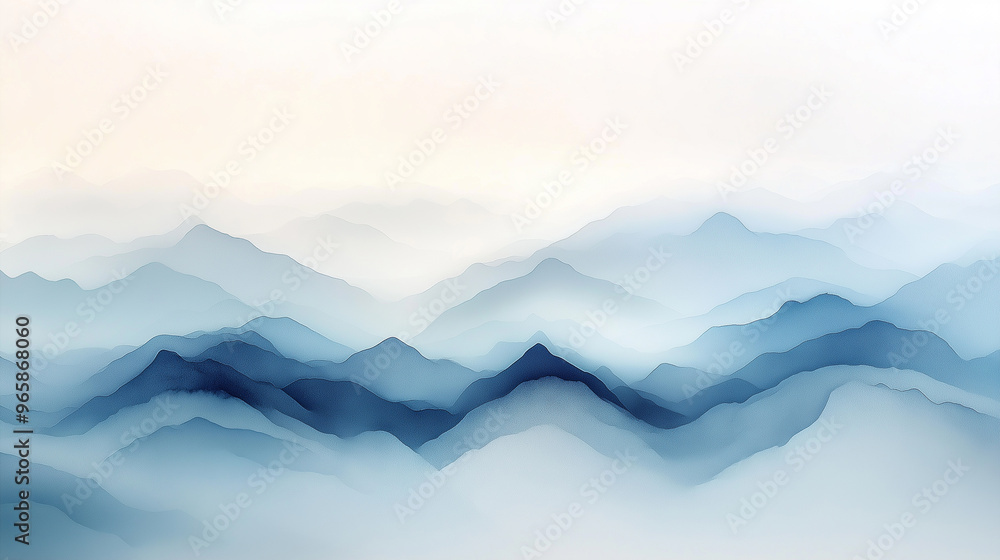 Fototapeta premium The mountains are blue and white
