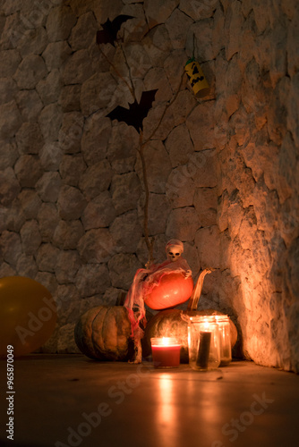 halloween pumpkin on the wall