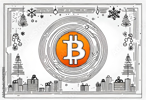 Obraz na płótnie Christmas Whit bitcoin w salonie