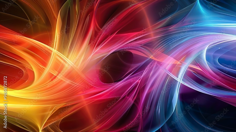 Vibrant Abstract Swirling Light Waves Vibrant Abstract Swirling Light Waves