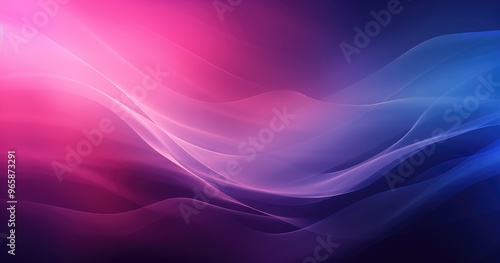 A smooth gradient of pink and blue waves creating a calming and abstract background.