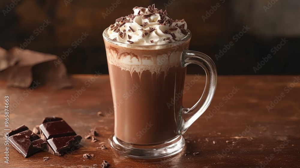 Hot Chocolate with Whipped Cream and Chocolate Shavings Hot Chocolate with Whipped Cream and Chocolate Shavings
