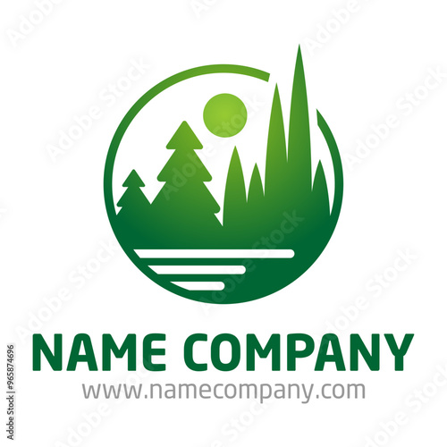 logo jardinier paysagiste arbre design simple