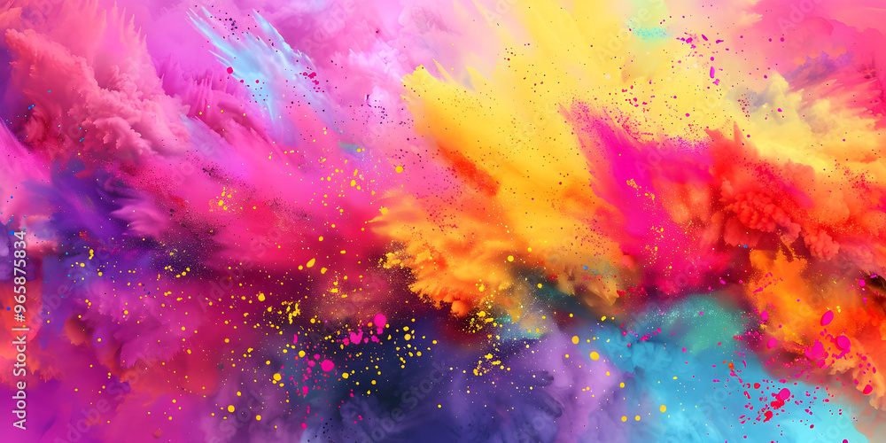 Vibrant Abstract Watercolor Splashes A Neon Artistic Background Banner Vibrant Abstract Watercolor Splashes A Neon Artistic Background Banner