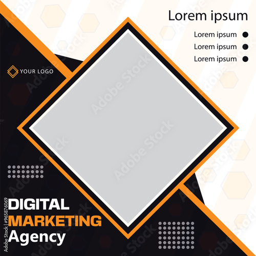 social media banner design with image and background elements 