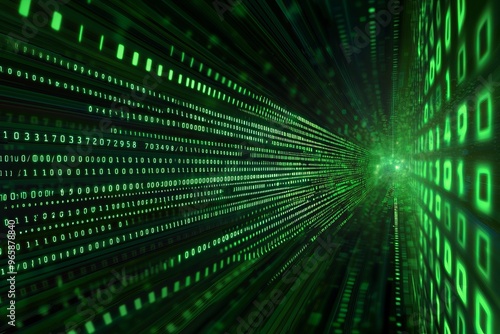 This data panel depicts blocks of binary code number digits. Theme of digital information and computer science. Code hacker cyber warfare and privacy protection for the personal information of