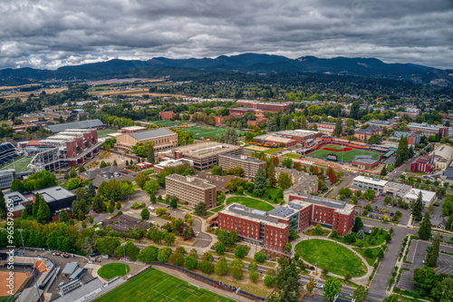 Aerial View of a large Public University in Corvallis, Oregon