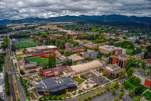 Aerial View of a large Public University in Corvallis, Oregon