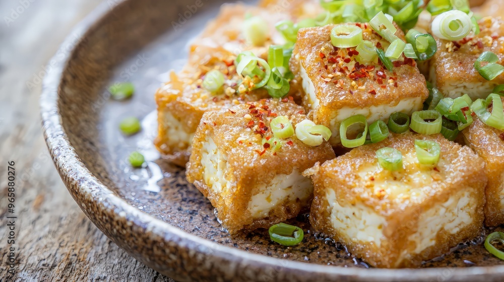 Crispy Tofu with Green Onions and Chili Flakes Crispy Tofu with Green Onions and Chili Flakes
