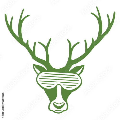 True Deer Stag Wild Forest Animal Funny Listening Headphone Sunglasses Music Listen Loud Bass Sound DJ Party Night Clubber Raver Disco Club Band Concert Techno Discothek Cool Love Humor Turntable Fun