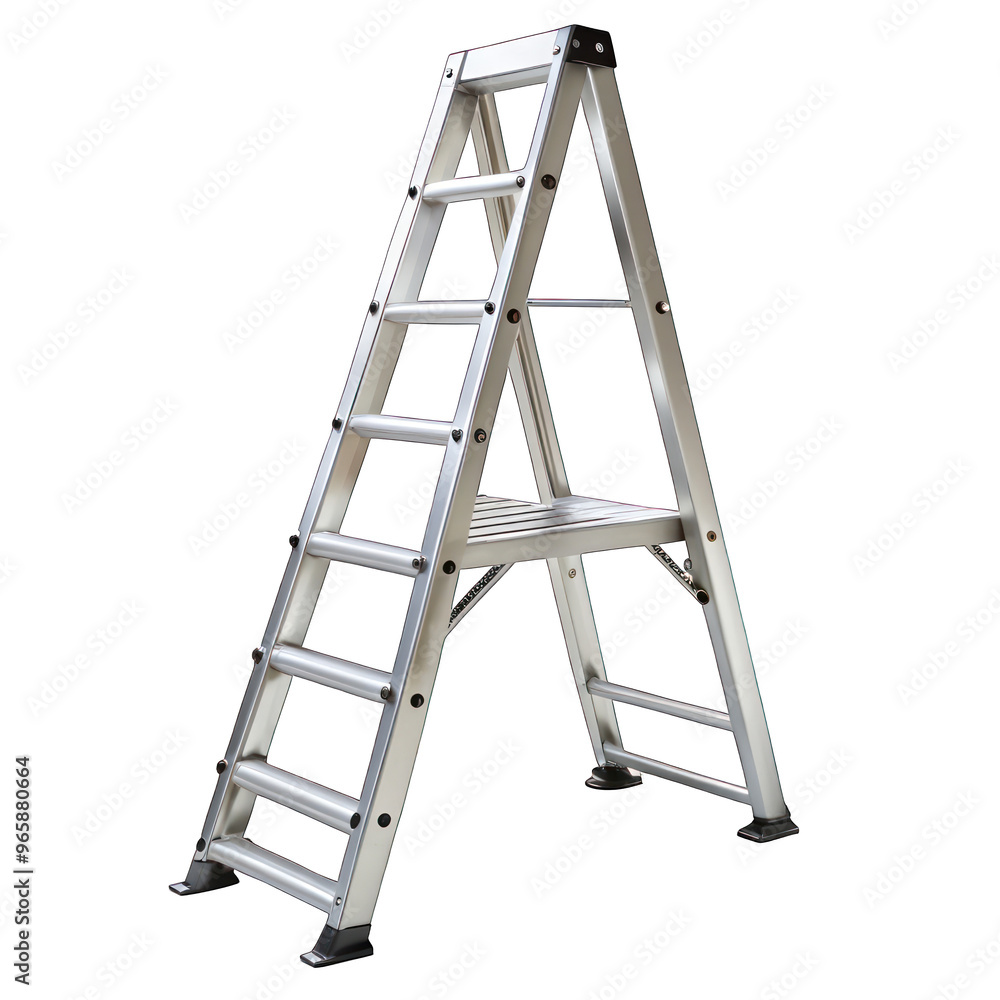 aluminum-platform ladder isolated aluminum-platform ladder isolated