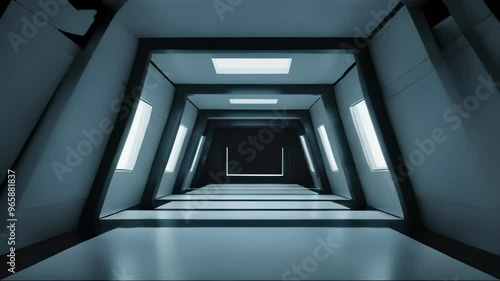 "Futuristic Corridor Exploration"