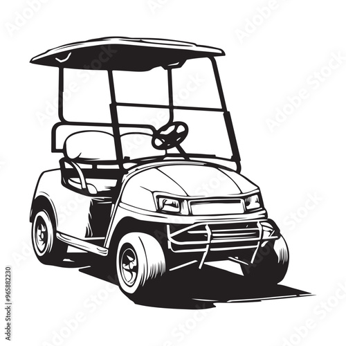 Golf Cart Vector Stock Illustration. Golf cart isolated on white background