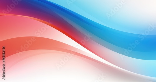 A smooth, abstract design featuring flowing red, white, and blue waves, creating a modern and dynamic background.