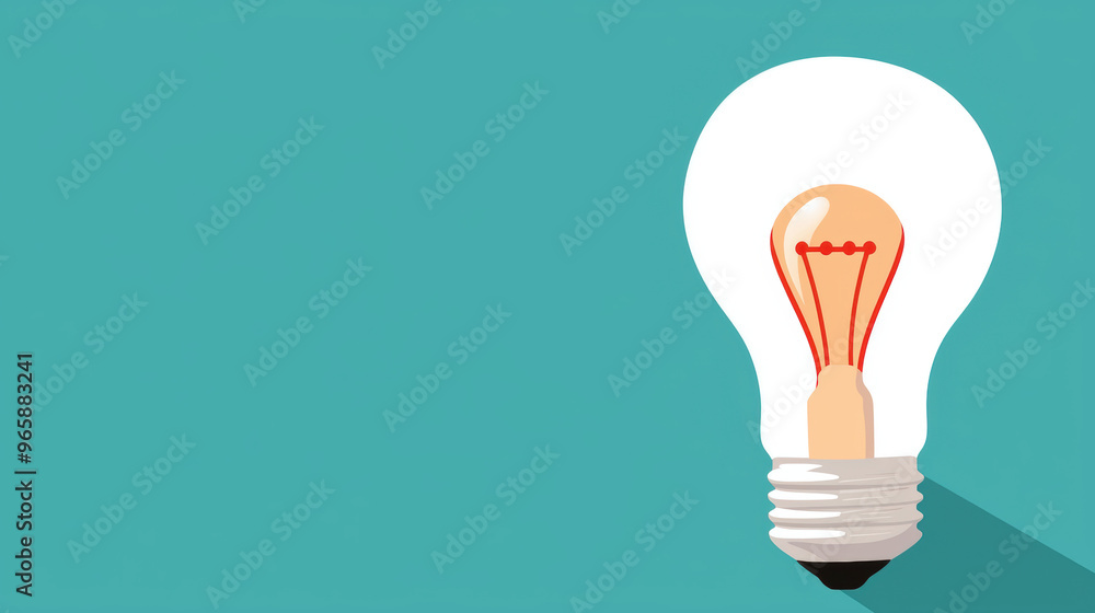 Lightbulb with human head, idea and innovation fusion, flat design illustration, with copy space Lightbulb with human head, idea and innovation fusion, flat design illustration, with copy space