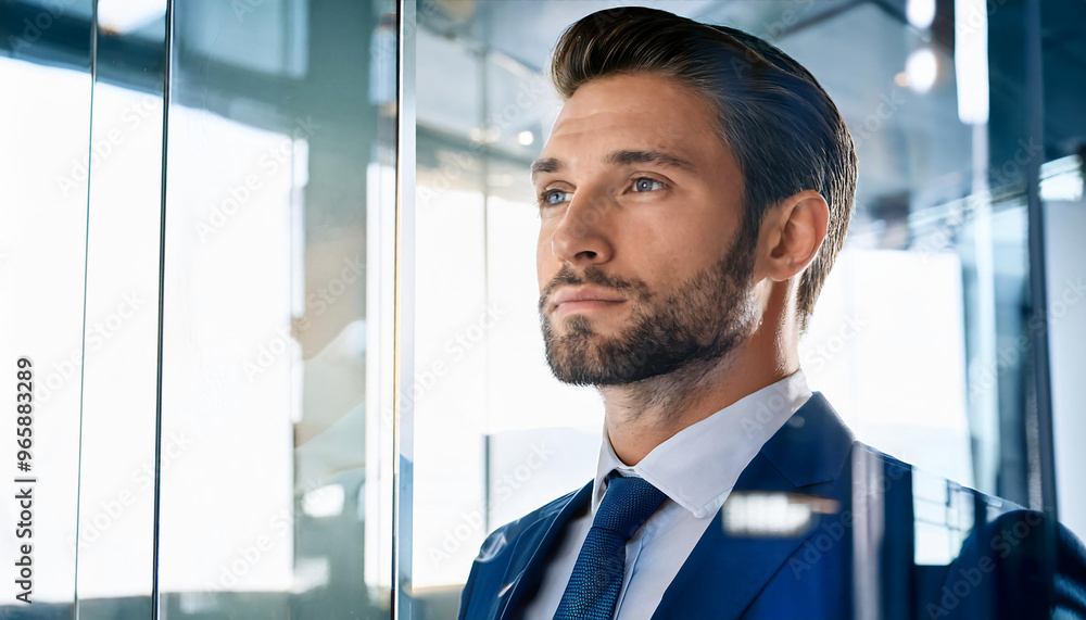Fototapeta premium Businessman with Reflective Surfaces