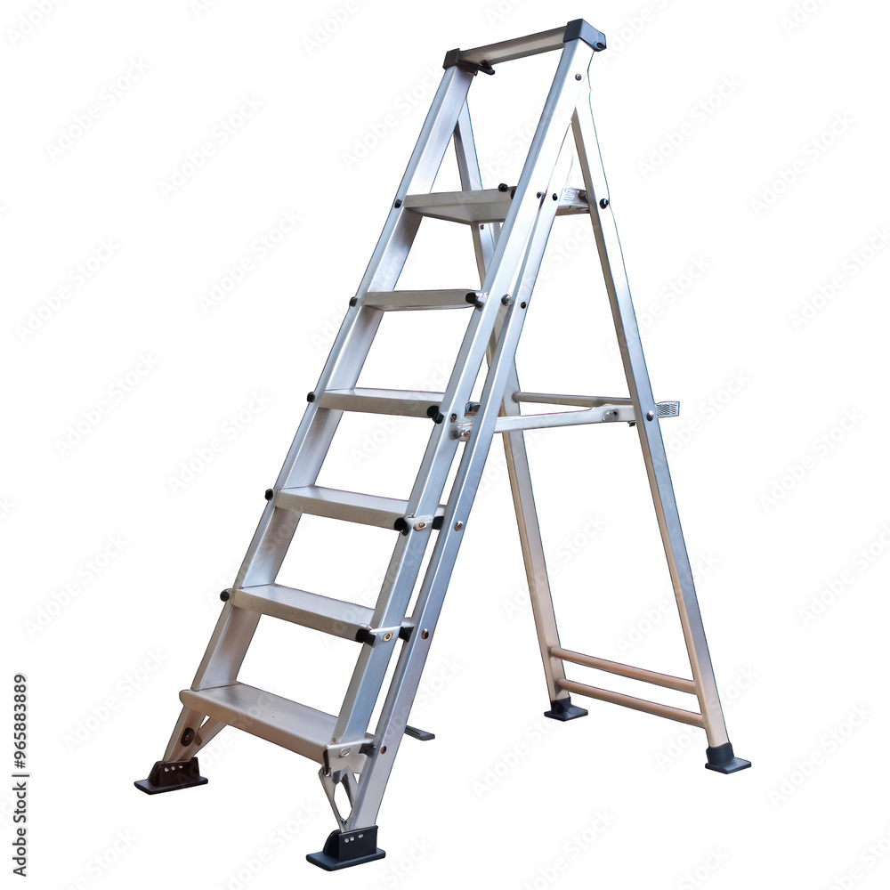 aluminum-platform ladder isolated aluminum-platform ladder isolated