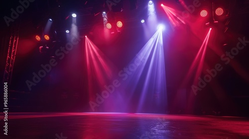 A spacious room filled with numerous light sources and a wooden floor, ideal for events or displays