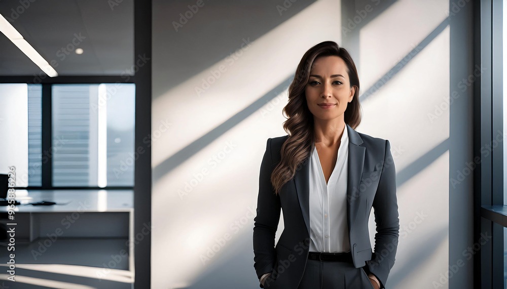 Executive in a Minimalist Office with Bold Lighting Executive in a Minimalist Office with Bold Lighting
