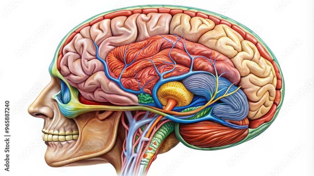 Detailed anatomical illustrations occipital lobe brain Detailed anatomical illustrations occipital lobe brain