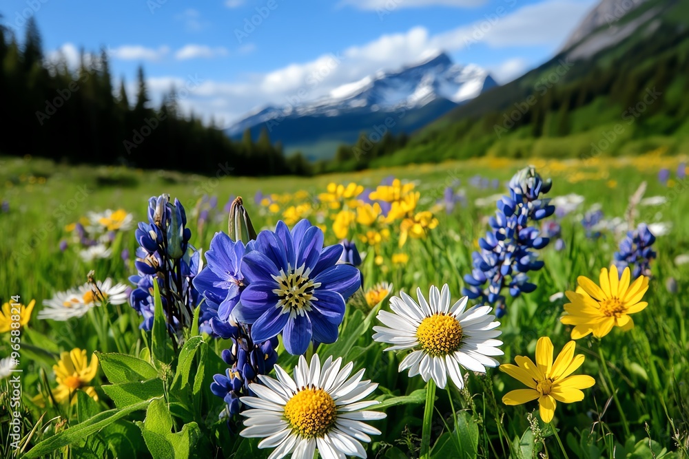Obraz premium Spiritual energy flowing through a quiet meadow where the wildflowers bloom, untouched by the outside world