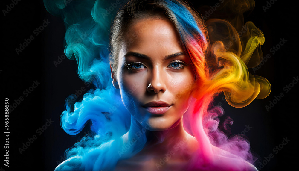 Headshot with Bold Colored Smoke Headshot with Bold Colored Smoke
