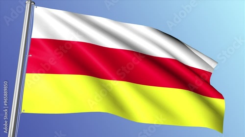 North Ossetia Flag Waving Loop photo