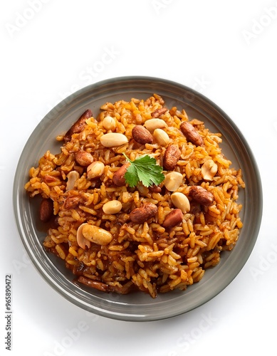 Delicious Rice Dish with Peanuts and Herbs