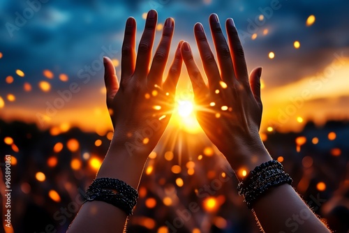 Spiritual energy vibrating in a group chant as voices join together, creating a resonant harmony that fills the air