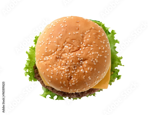 Wallpaper Mural Burger isoliert auf weißen Hintergrund, Freisteller, Draufsicht Torontodigital.ca