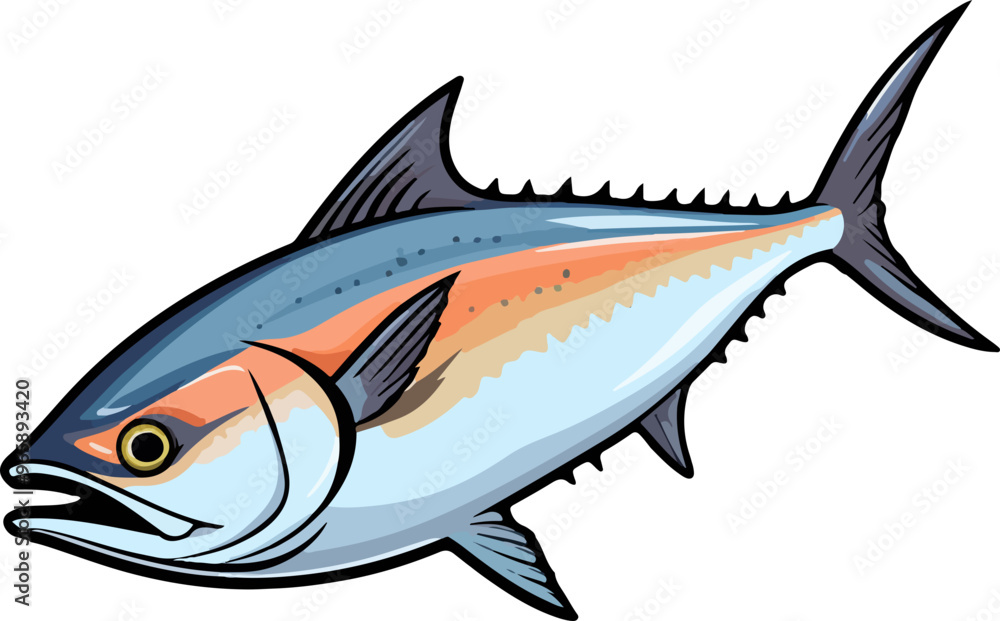 Fototapeta premium Tuna fish clipart desing illustration