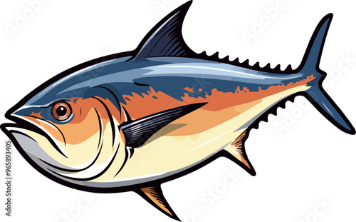 Tuna fish clipart desing illustration
