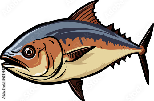 Tuna fish clipart desing illustration