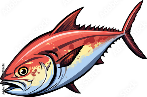 Tuna fish clipart desing illustration