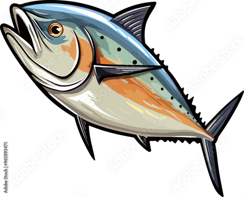 Tuna fish clipart desing illustration