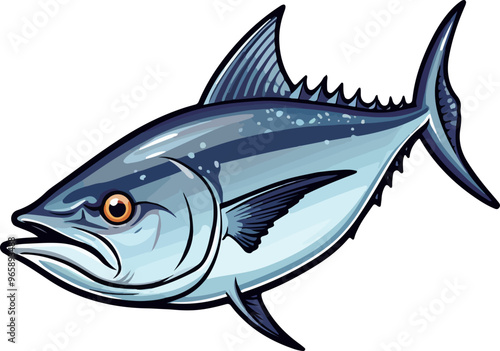 Tuna fish clipart desing illustration