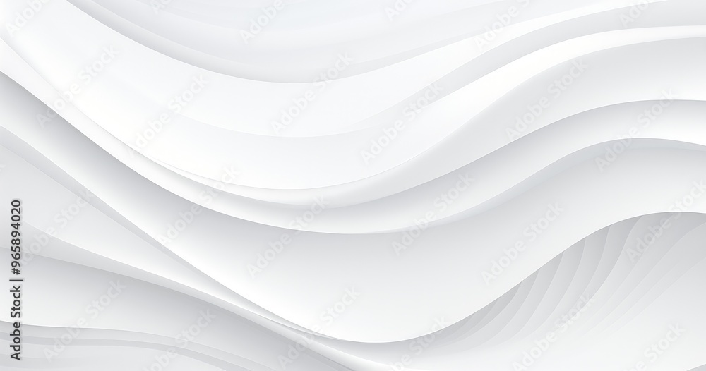 Fototapeta premium A smooth, abstract white wave pattern creating a clean and modern background suitable for various design purposes.