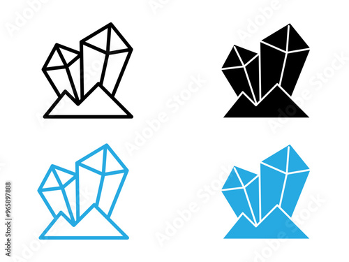crystal prism icon black and white vector outline sign