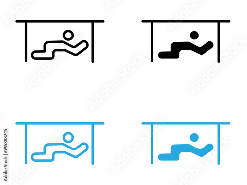 Earthquake safety place icon black and white vector outline sign