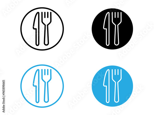 Food and restaurant icon black and white vector outline sign