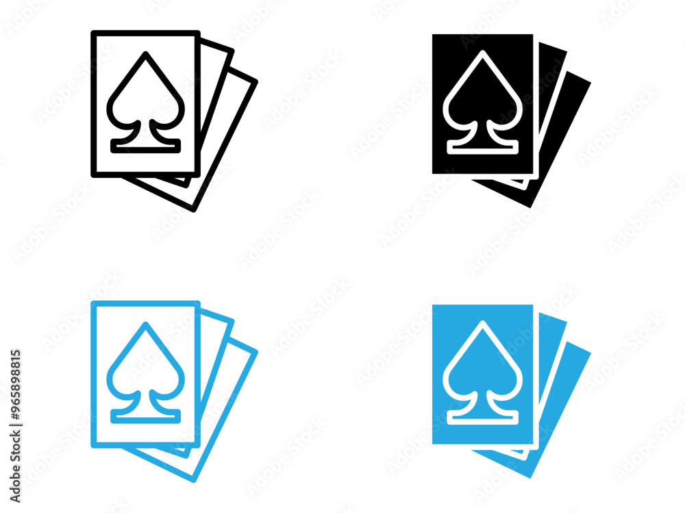 Gambling icon black and white vector outline sign Gambling icon black and white vector outline sign