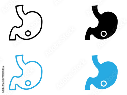 Gastritis icon black and white vector outline sign