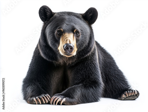 Black bear isolated on the white background