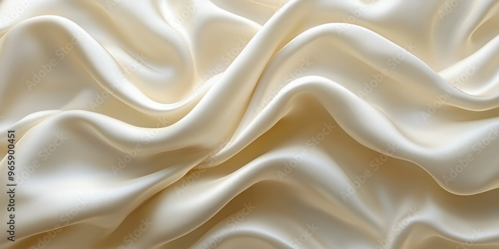 Fototapeta premium Smooth, flowing cream-colored fabric with soft texture.