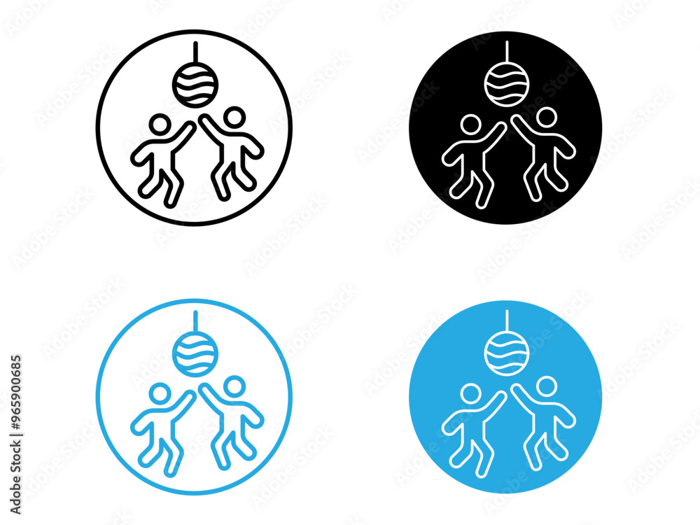 Party icon black and white vector outline sign Party icon black and white vector outline sign