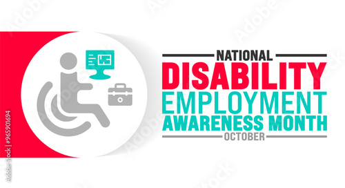 National Disability Employment Awareness Month background or banner design template is observed every year in October. Holiday concept. Template for card, poster, placard, template. eps 10