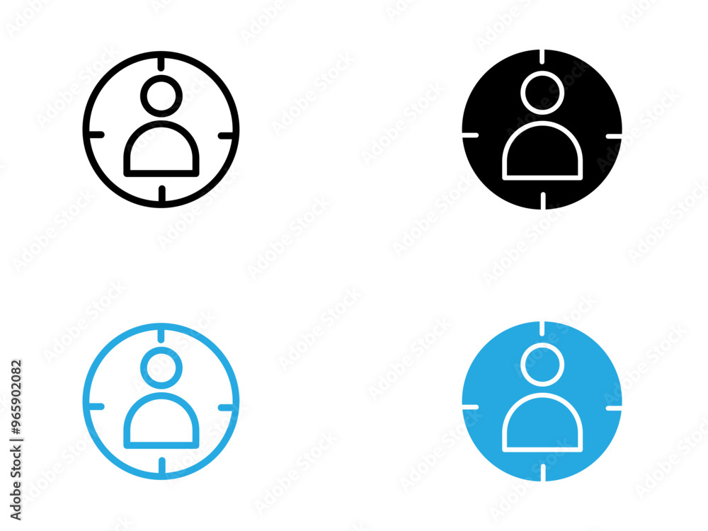 Target icon black and white vector outline sign Target icon black and white vector outline sign