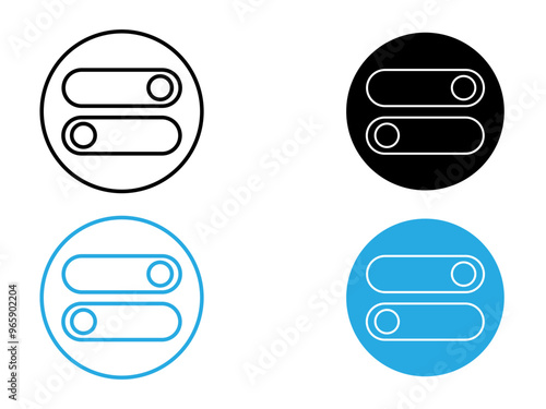 Toggle switch icon black and white vector outline sign